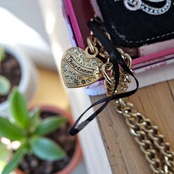 Juicy Couture Lovers Club Square Zip Wallet Black & Pink NWT - Picture 10 of 10